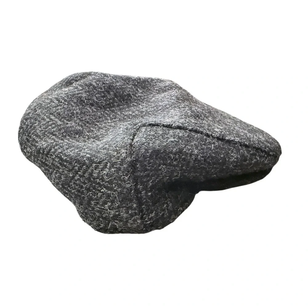 Jaxon James Mens Large Black Charcoal Herringbone Tweed Flat‎ Cap Hat Dunvegan